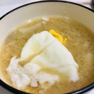 贅沢♪卵1個落としの味噌汁♪